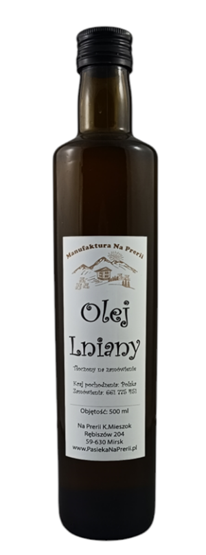 Olej Lniany tłoczony na zimno 500 ml