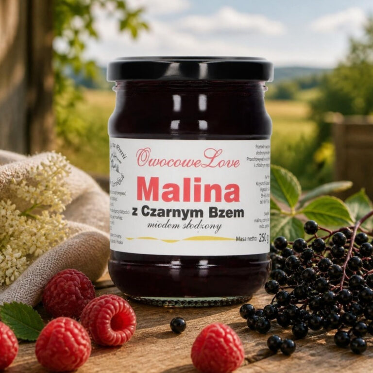 Dżem Owocowe Love Malina z Czarnym Bzem