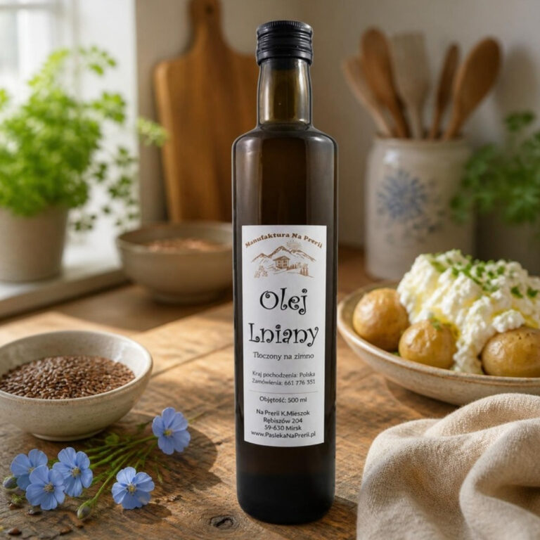Olej lniany tłoczony na zimno 500 ml